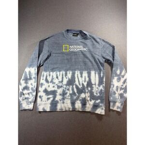 National Geographic Osorno Volcano Tie Dye Sweatshirt Blue Mens Small